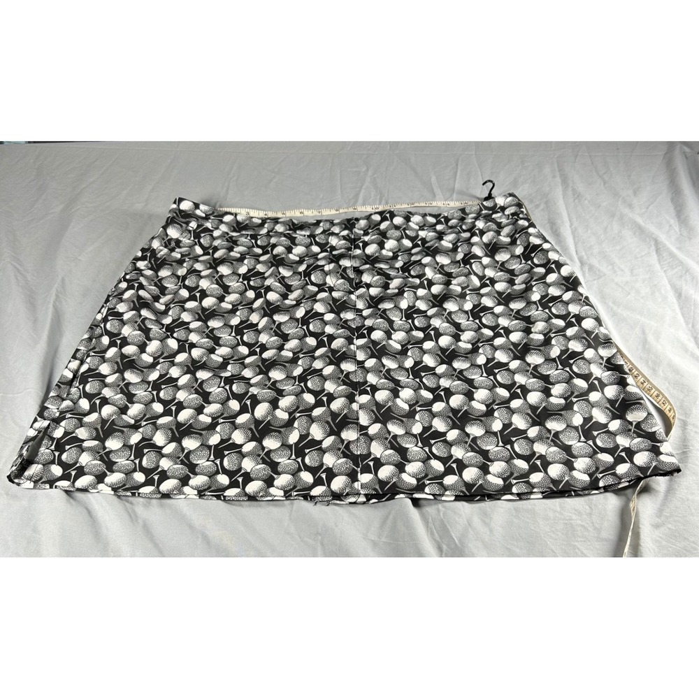 IZOD Golf Skort Womens 16 Black White Golf Ball Tee Print Activewear